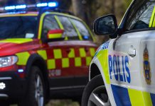 Brand på uteplats i Ryd