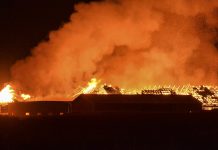 Linköping: Ladugårdsbyggnad nedbrunnen vid Sjögestad