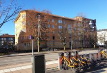 Avspärrat i city efter brand