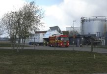 Brand i lastbil på Tornby