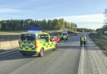 Singelolycka stoppade trafiken på E4