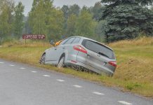 Misstänkt rattfylla hamnade i diket
