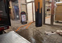 O`Learys fick utrymmas efter vattenläcka