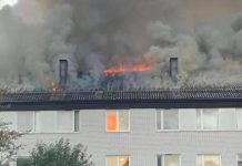 Våldsam brand på Fogdegatan
