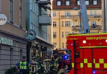 Larm om brand i city