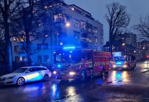 Larm om explosion i flerfamiljshus