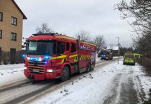 Brand i trapphus i Lambohov