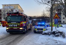 Larm om brand i Berga