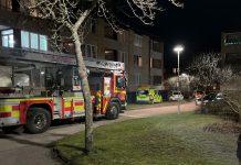 Larm om lägenhetsbrand i Berga