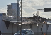Tak sönderblåst vid Kallerstadleden