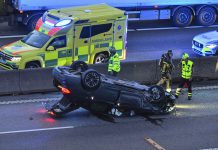 Våldsam krasch stoppade trafiken på E4