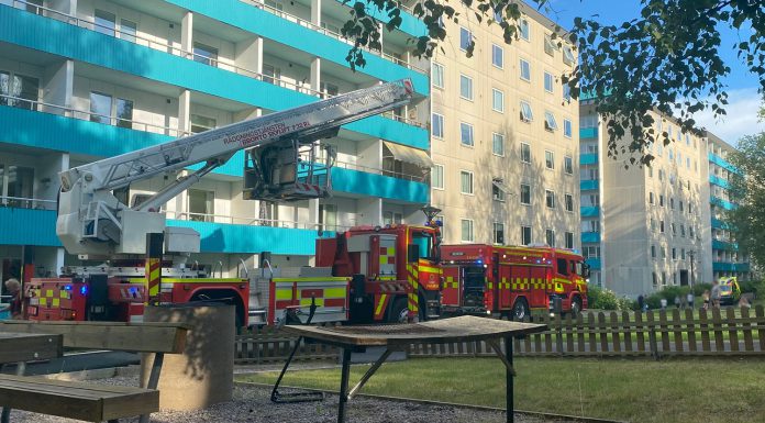 Brand på balkong i Johannelund