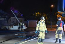Garagebyggnad brann i Malmslätt