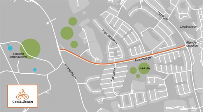 Ny cykellänk klar mellan Åleryd och Haninge klar
