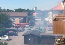 Containerbrand i Tannefors