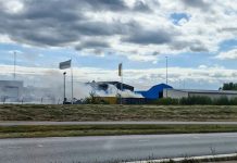 Brand i traktorsläp