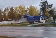 Brand i lasten på sopbil
