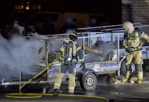 Släpvagn började brinna i Tannefors