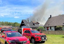 Brand i Grebo efter explosion
