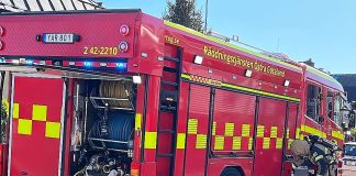 BLÅLJUS: Brand i flerfamiljshus och trafikolycka