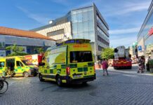 Brand i källare på Ågatan i Linköping