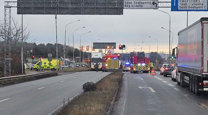 Trafikolycka på Åtvidabergsvägen